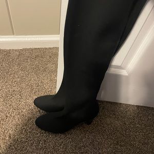 Sock made knee high boots